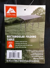 Ozark Trail Roll Top Camping Table, Gray - 27" x 46" x 27" - Portable & Compact