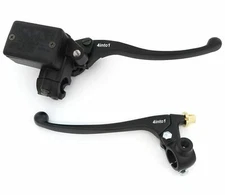 80's Style Motorcycle Master Cylinder w/ Clutch Lever Set - 7/8" Handlebars