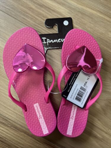Ipanema Girls Heart Flip Flops Pink Size Kids 13 - Picture 1 of 4