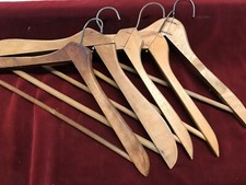 5 Vintage Wood Wooden Suit Hanger with Trouser Bar.