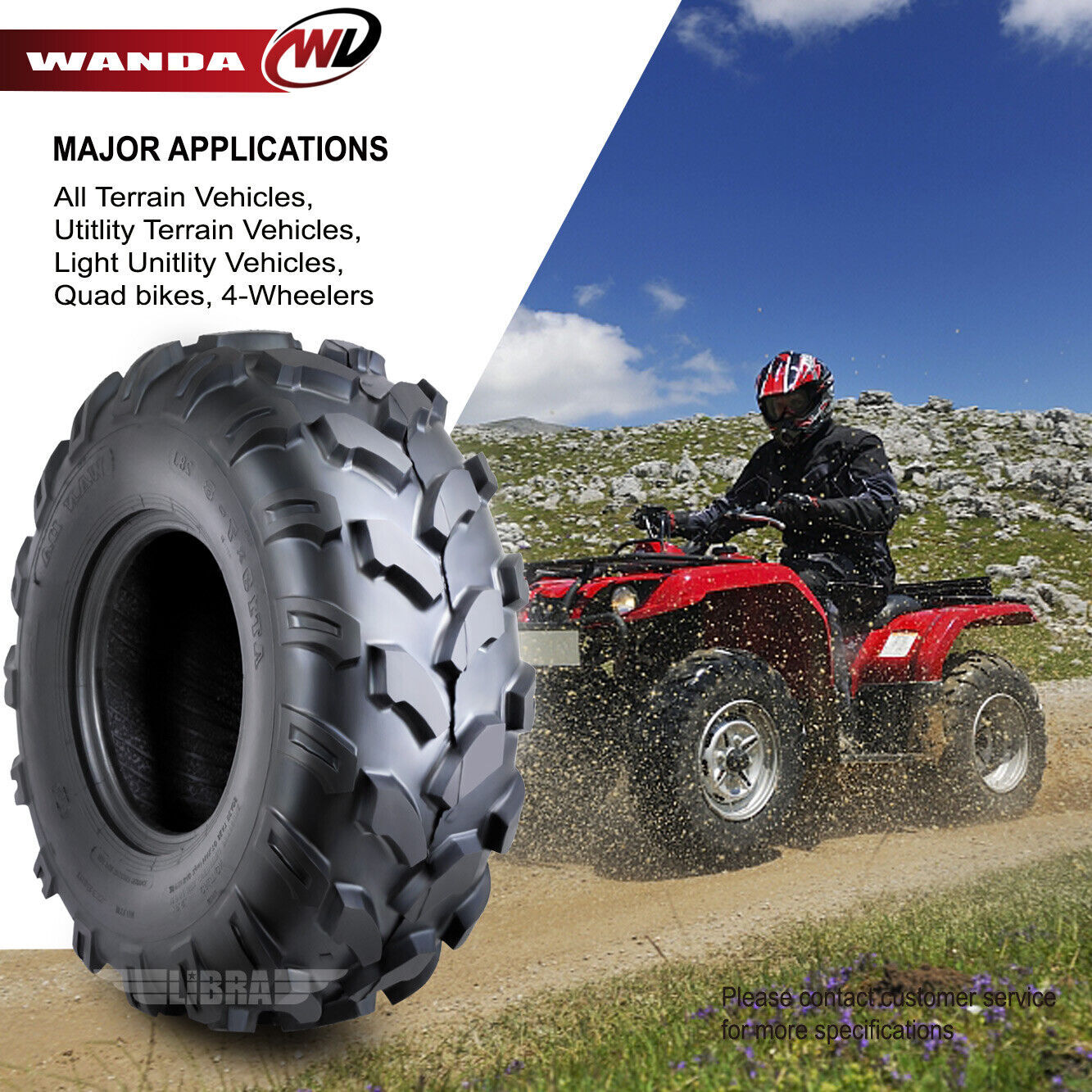 2 WANDA P311 ATV Tires 19x7-8 – Fits Suzuki Quadsport LT80, Z90 – 19x7.00-8, 4-Ply - View #3