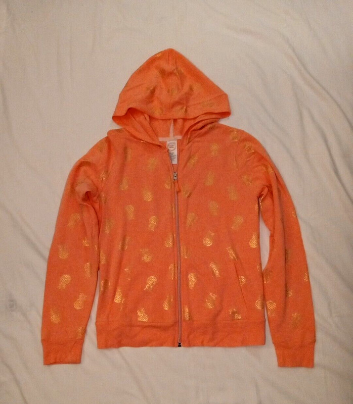 Wonder Nation Hooded Jacket Girls Size XXL (18) Color Peach  "Pineapples"
