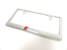 (1) 3D "S LINE" Emblem STAINLESS STEEL Chrome License Plate Frame Sportline
