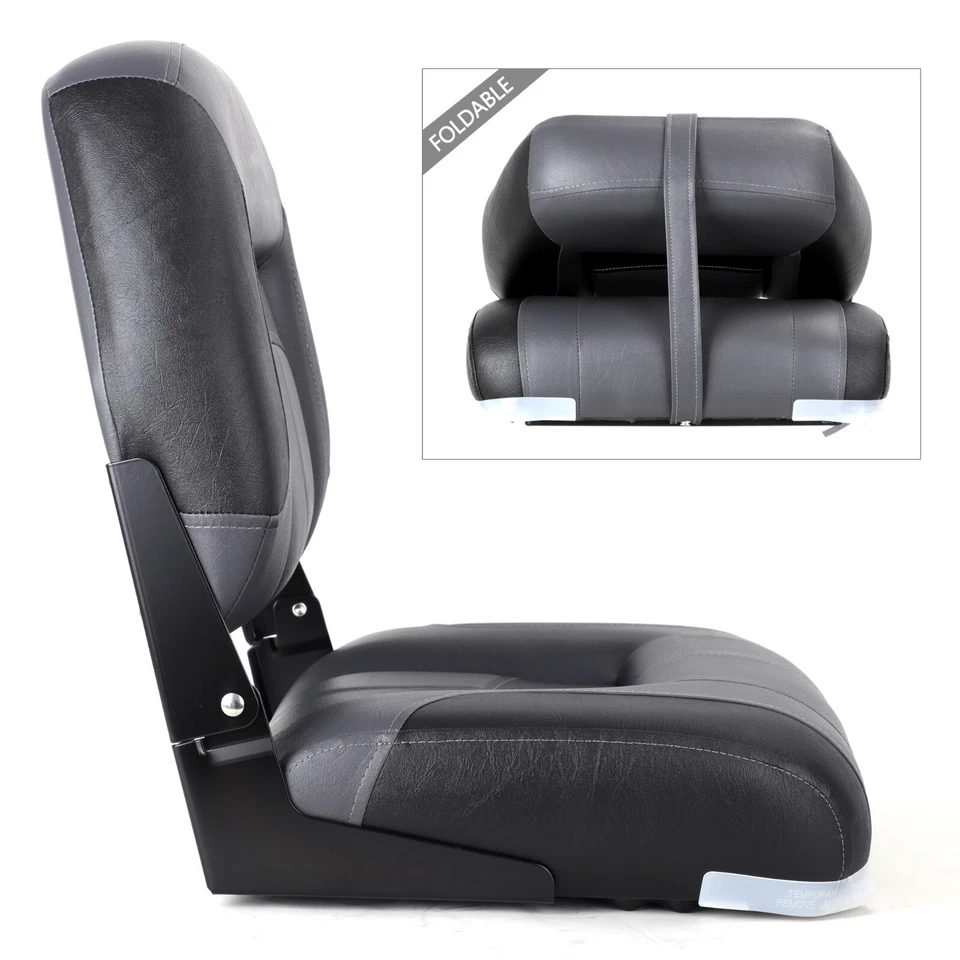 NORTHCAPTAIN Charcoal/Black Low Back Folding Boat Seat, 2 Seats - Image 4 of 4