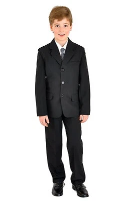 5 teilig Kinder Baby Anzug Kommunionsanzug Hochzeit Taufe 86 - 158 uni schwarz