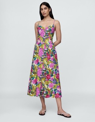 Gap Floral Button Front Midi Dress Size XXS NWT RT$98