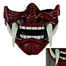 Red Halloween Demon Devil Half Face Cosplay Halloween Costume Masks USA SHIP