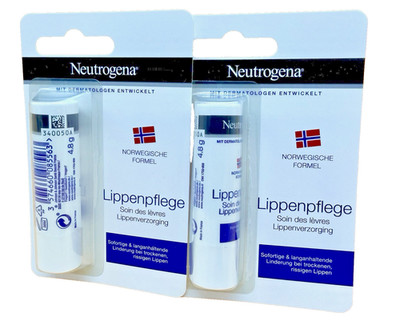 2x Neutrogena Lippenpflege Lippenpflegestift Glycerin - rissige trockene Lippen