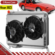 3-Row Core Aluminum Radiator Shroud Fan For 84-1988 Nissan 300ZX Z31 VG30 #CC762