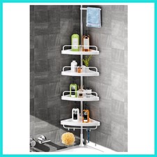 Corner Shower Caddy Tension Pole: Adjustable Stainless Steel Shower Organizer...