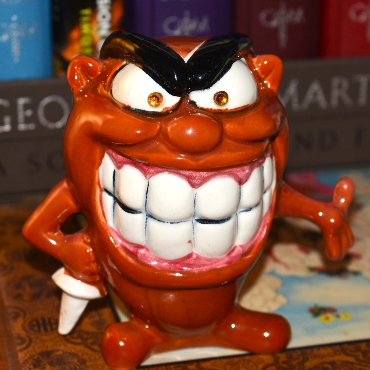 Vintage Kreiss PSYCHO CERAMICS Figurine Angry Devil Monster BIG