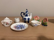 Vintage mini porcelain tea set - elephant-shaped teapot, creamer, decorative