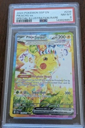 Psa 8 Pikachu ex 238/191 Sv08: Surging Sparks Holo