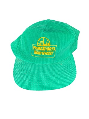 Prime Sports Northwest Bright Green Snapback Corduroy Hat Vintage Style NEW RARE