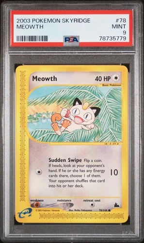 PSA 9 Meowth 78/144 Skyridge