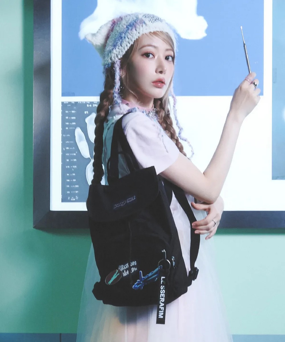 JANSPORT x LE SSERAFIM Highland Mini Pack Backpack Black Limited