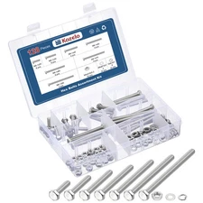 128 Pcs Bolts and Nuts Washers Kit - [M6] 304 Stainless Steel, Silver Tone