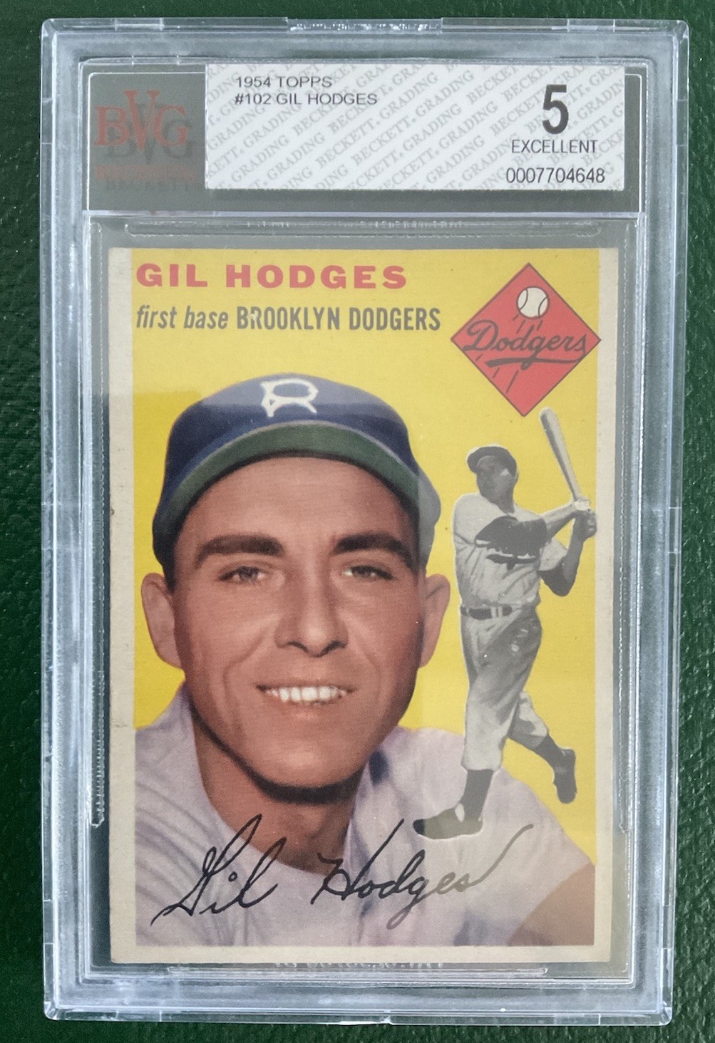 1954 Topps #102 Gil Hodges BVG 5