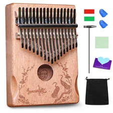 Kalimba 17 Keys Thumb Piano Solid Wood Mbira Finger Piano for Beginners with ...