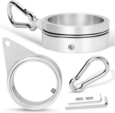 2" Large Flag Pole Rings, 2 Pcs Aluminum Alloy Spinning Flag Pole Ring Clips Swi