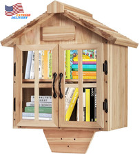 Little Library Box Outdoor Free Library Kit Updated Double Doors Literature Lit