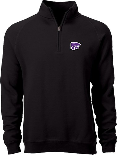 KANSAS STATE WILDCATS Ouray Sportswear NCAA mens Benchmark 1/4 Zip ~ Black - XL