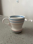 Vintage McCoy Pink & Blue Stripe Pottery  Mug Tea Cup 3”