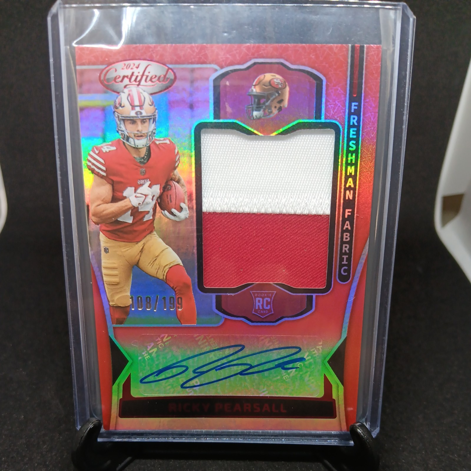 2024 Panini Certified Ricky Pearsall Freshman Fabric Red Rookie Patch Auto /199