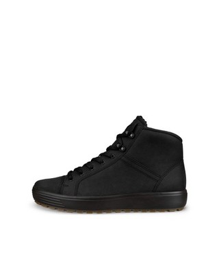 Ecco Soft 7 Tred II Sneaker Boot Black Nubuck Mid Cut EU 44 Men's 10 - 10.5 US.
