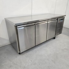 Fridge/Freezer Triple 3 Door Counter 314L Stainless Kitchen Catering Commerci...