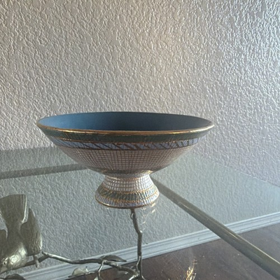 #ad Vintage Bitossi Seta Pedestal Bowl Aldo Londi Italian Art Pottery MCM 10 42 7.5quot; $225.00