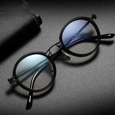 Round Retro Metal Reading Glasses Anti-blue Light Vintage Readers 1.0 4.0