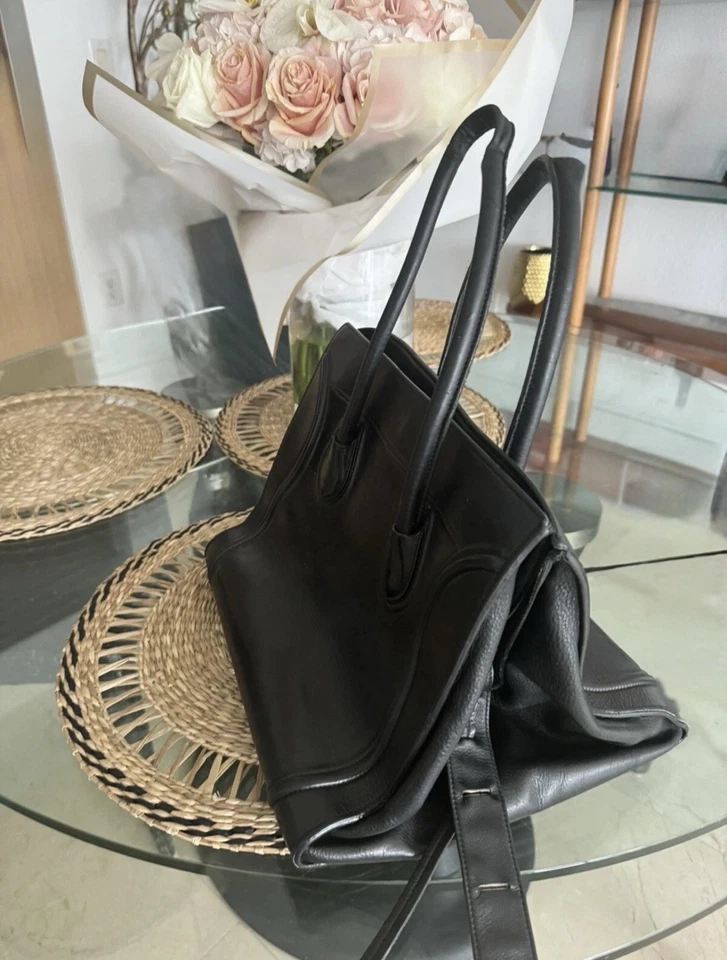 Bolso de Hombro Equipaje CELINE Cuero Nano Negro Foto 3 de 4