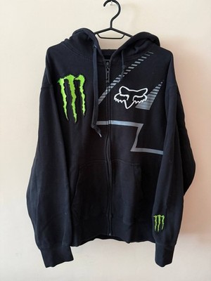 Vintage Fox Racing Monster Energy Ricky Carmichael #4 Y2K Full Zip Hoodie Size L