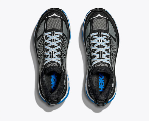 Hoka One One US 12 Men's Black White Blue Vibram Sole Runner Mafate Speed 2  New - Picture 16 of 20
