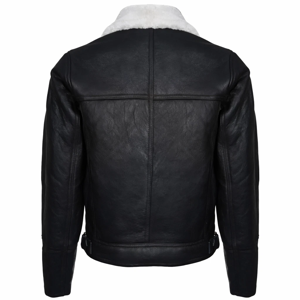 Men’s B3 Aviator Jacket Shearling Sheepskin Leather Bomber Flight Coat Winter image 8