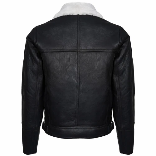 Men’s B3 Aviator Jacket Shearling Sheepskin Leather Bomber Flight Coat Winter image 8
