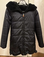 Save the Duck Pelliccia Giacca Piumino Reversibile Nera Ragazzina Taglia 12