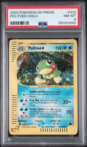 2003 POKEMON SKYRIDGE #H23 POLITOED-HOLO PSA 8