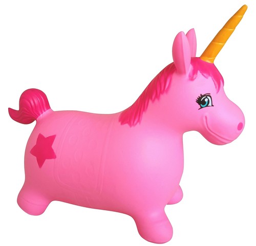 Unicorn Bouncer with Hand Pump, Inflatable Space Hopper, Ride-on Bouncy Anima... - 第 3/5 張圖片