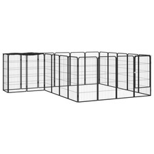 Dog Playpen Black Powder-coated steel 22-Panel