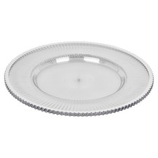 6/12 Pcs Clear Fluted Charger Plates Silver Gold Wedding Tableware Underplates