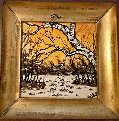 Jack Lord Oil Painting / Tile / Wood Frame / Signed, USA, circa