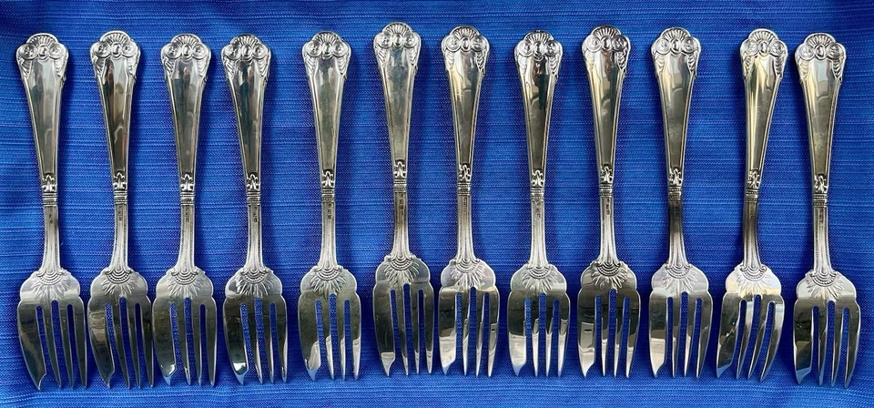 Gorham Cluny Sterling Silver Salad Fork Set Of 12 - New Style Heirloom by Gorham - Image 2 of 4