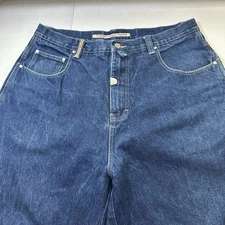 Vtg Pure Playaz Jeans Mens Baggy Y2K Wide Leg Skater Jeans Logo Blue 38X33 #373