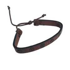 Brown Leather Tree Design Adjustable Bracelet Boho Style Jewelry Men Women Gift