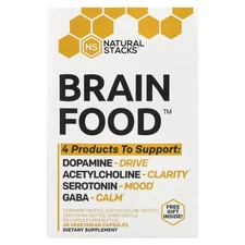 Brain Food™, 4 Bottles, 15 Vegetarian Capsules Per Bottle