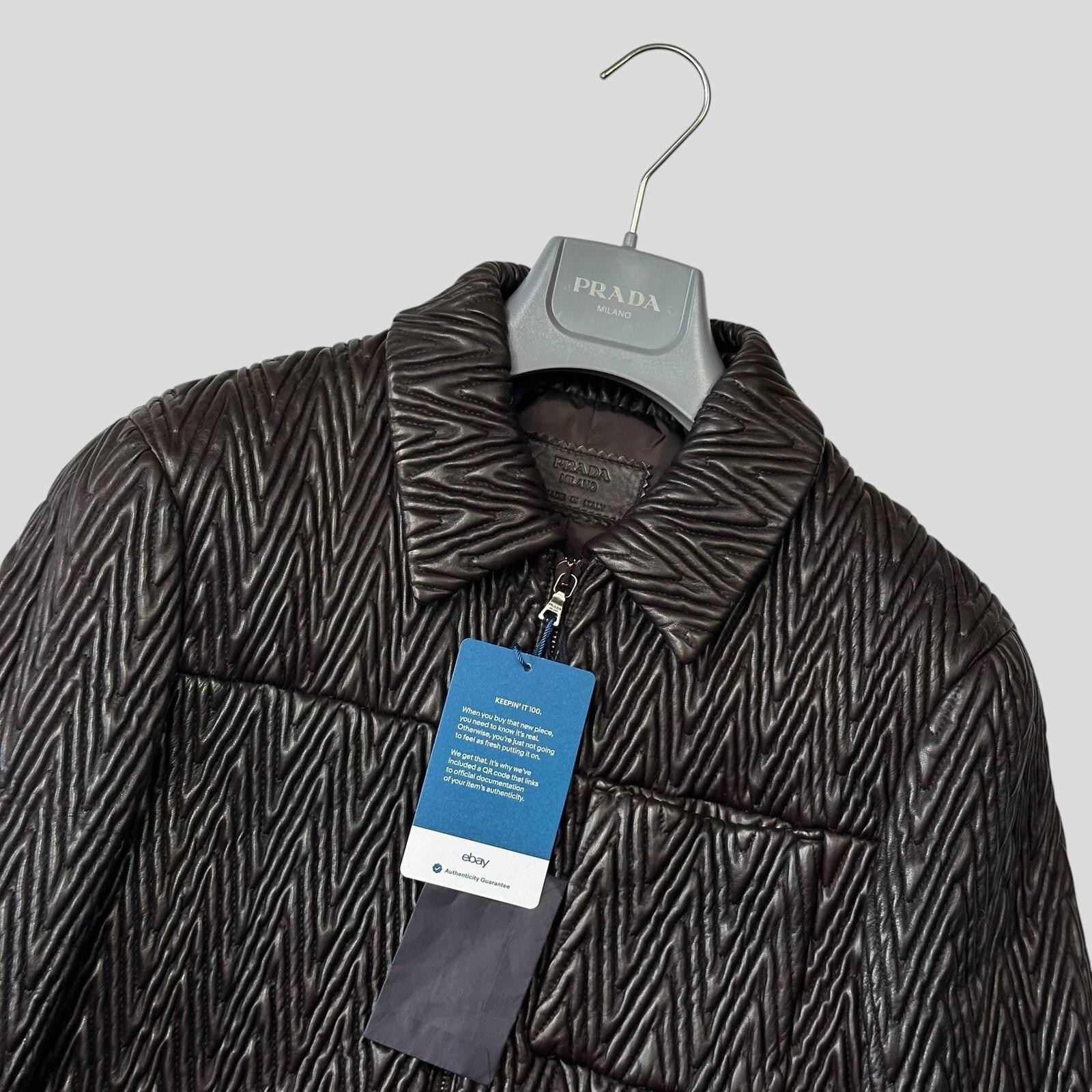 Prada Milano 2006 Runway 3D Ruched Leather Zigzag Jacket - IT48 image 4