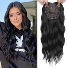Natural Black Long Wavy 20in Women Premium Hair Topper