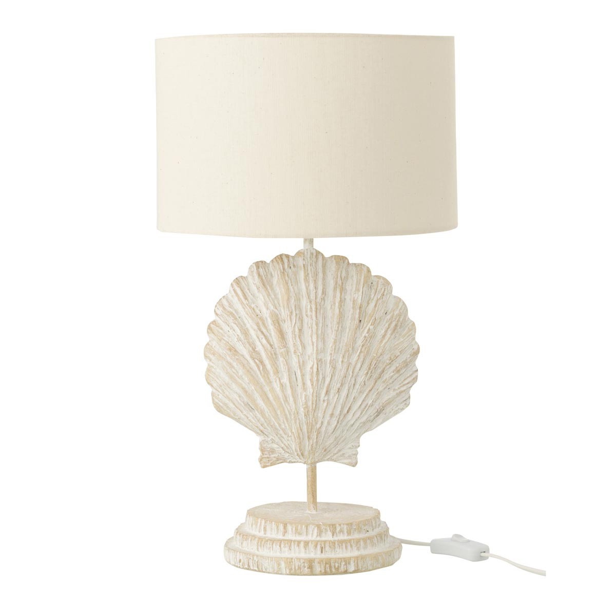 Lampe coquillage Costa 47cm blanc luminaire de chevet salon table
